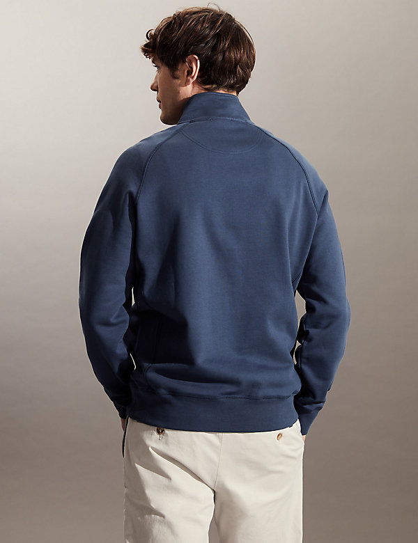 Pure Cotton Jersey Half Zip Sweatshirt - TW