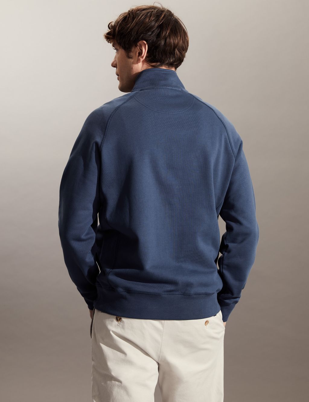 Pure Cotton Jersey Half Zip Sweatshirt image 5