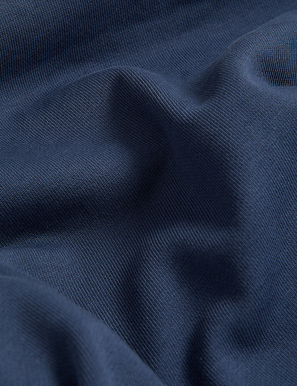 Pure Cotton Jersey Half Zip Sweatshirt - TW
