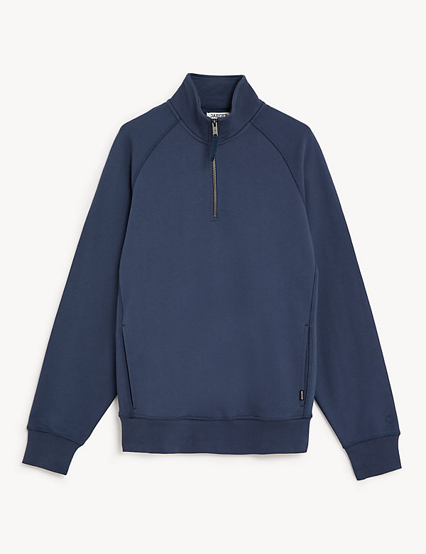 Pure Cotton Jersey Half Zip Sweatshirt - NL