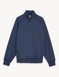 Pure Cotton Jersey Half Zip Sweatshirt