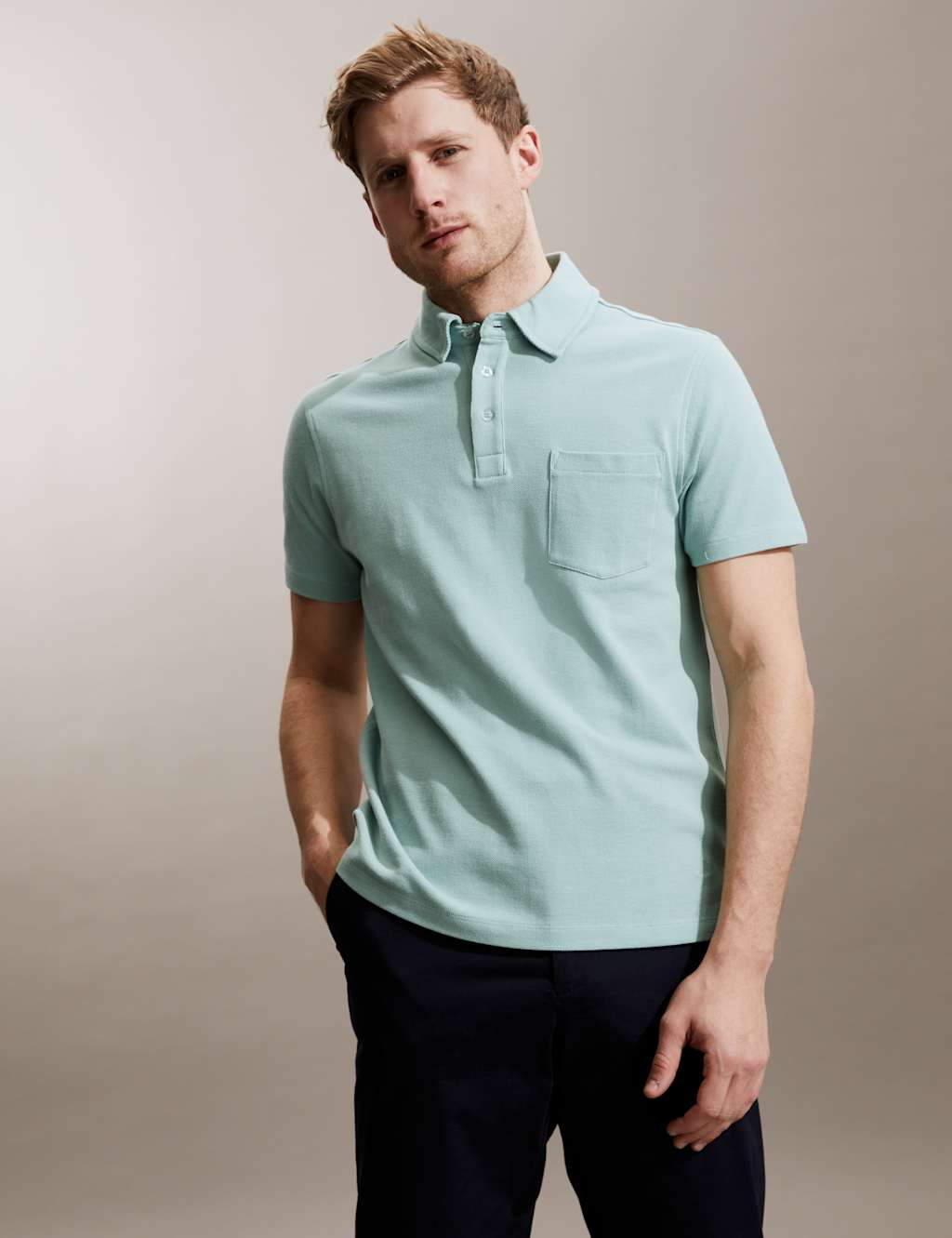 Pure Cotton Pique Polo Shirt image 1