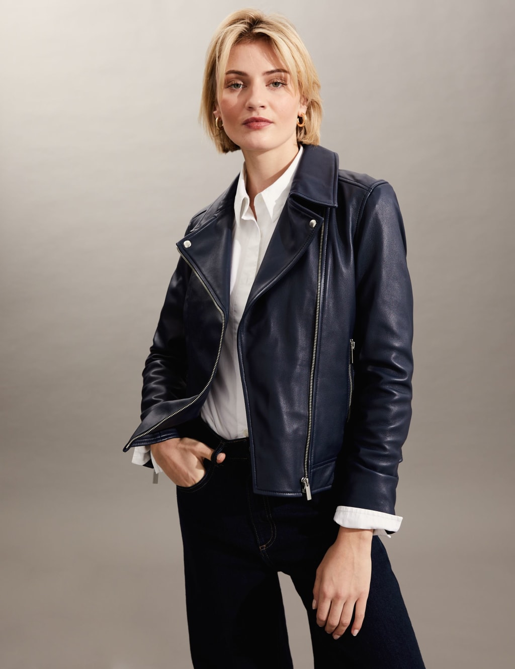 Leather Biker Jacket image 6