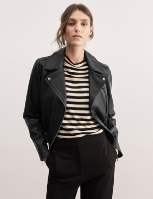 Marks and spencer 2024 black leather jacket