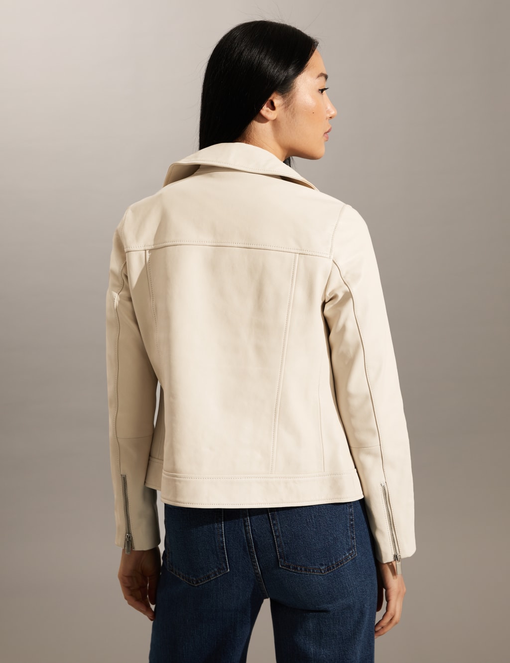 Leather Biker Jacket image 5