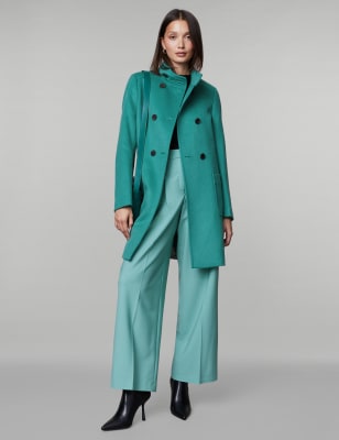 Petrol blue outlet coat