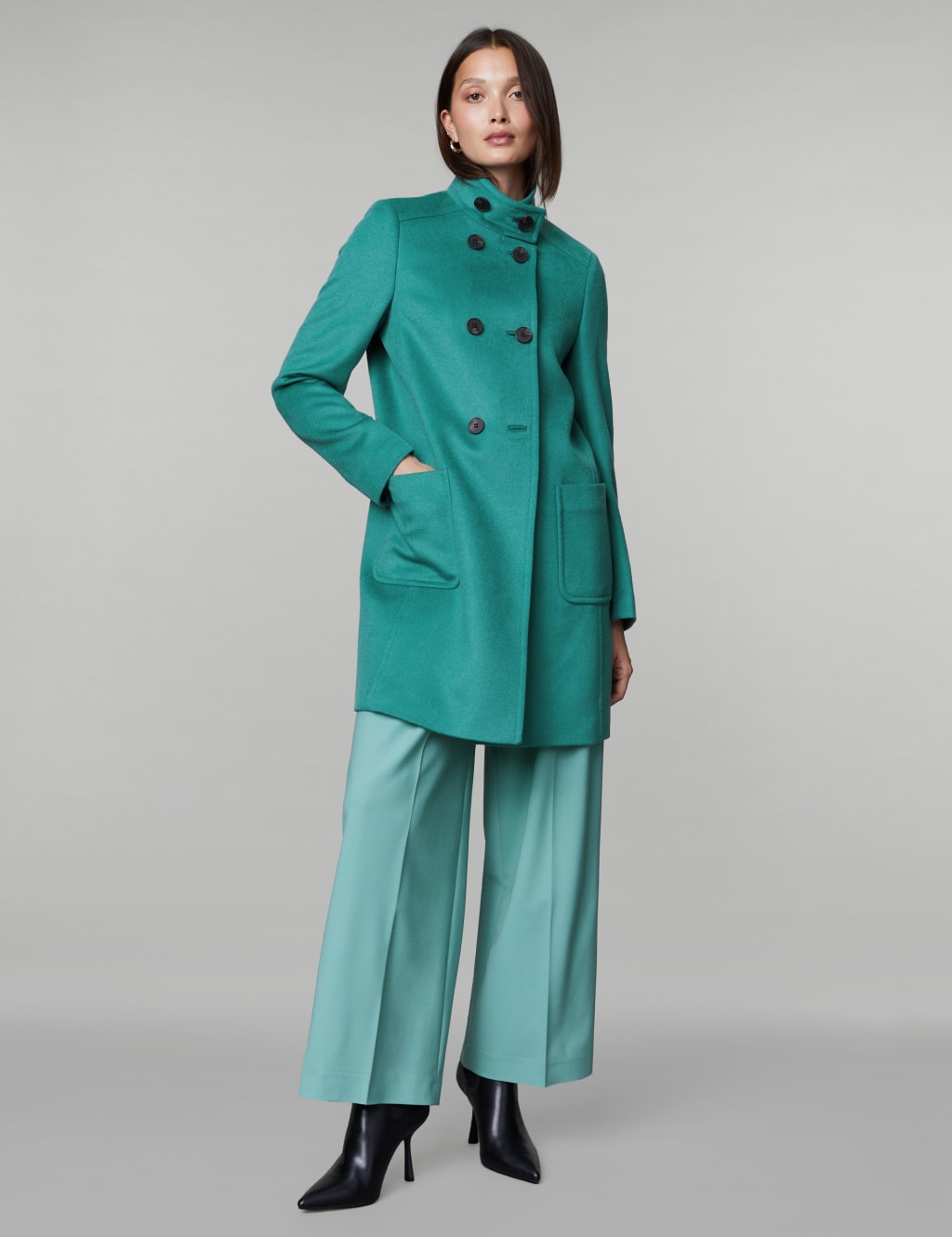 Pure Wool Funnel Neck Car Coat image 4