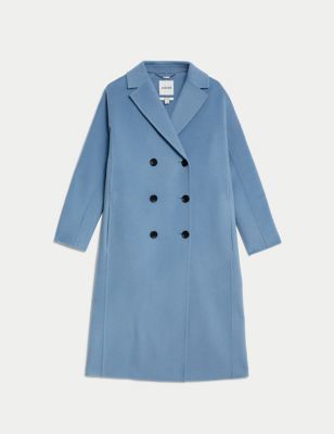 Pure Wool Double Breasted Relaxed Coat
