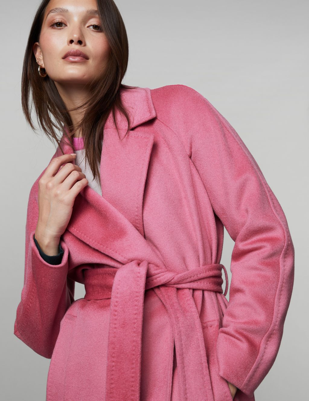 Pure Wool Belted Wrap Coat image 3