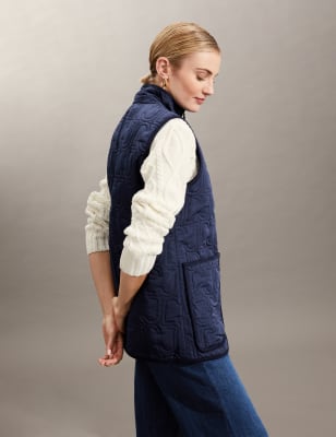 

JAEGER Womens Quilted Gilet - Navy, Navy