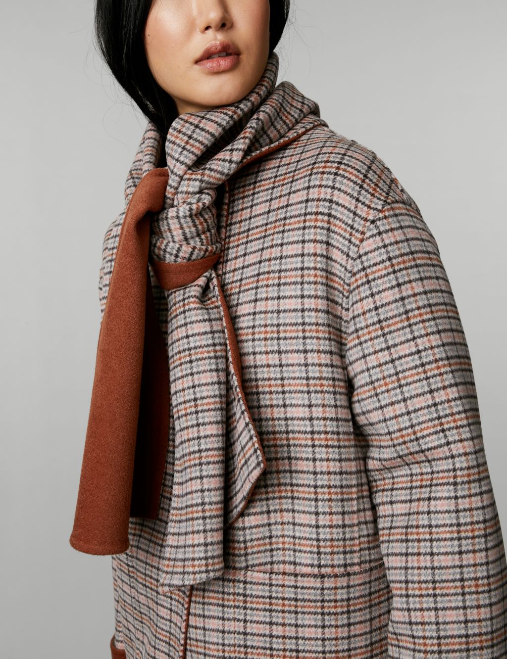 Wool Rich Checked Reversible Coat image 2