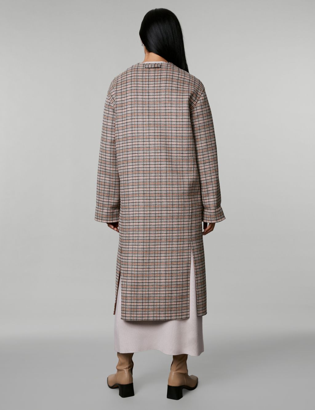 Wool Rich Checked Reversible Coat image 6