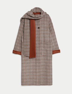 Herringbone Cocoon Coat with Wool | JAEGER | M&S