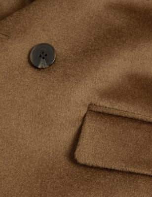 

JAEGER Womens Pure Wool Funnel Neck Coat - Dark Camel, Dark Camel