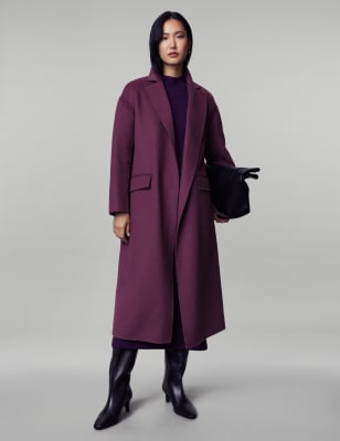 Jaeger wool wrap store coat plum