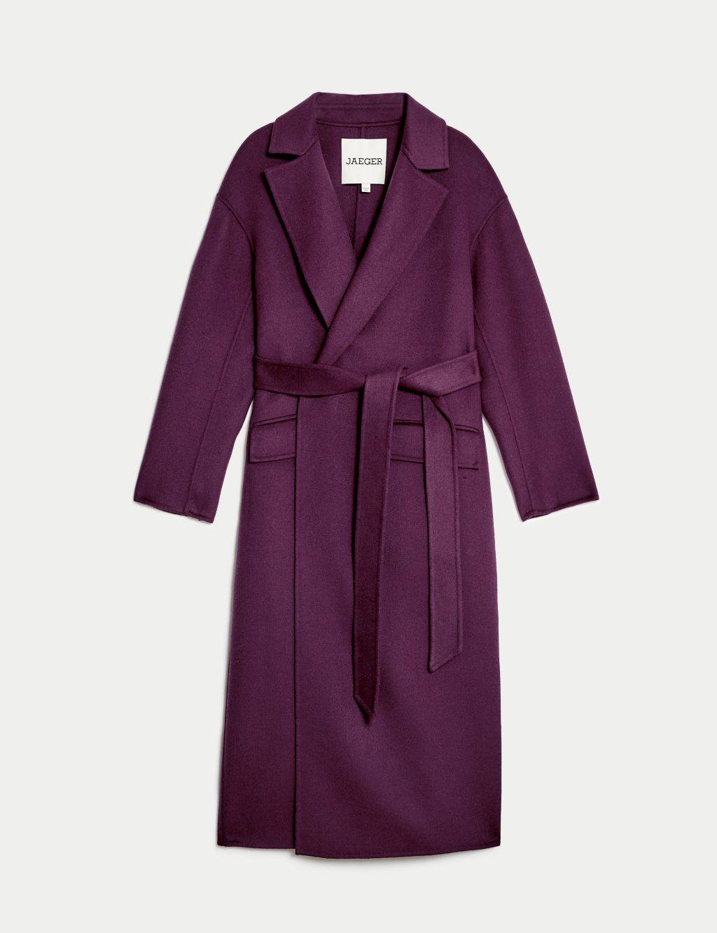 Pure Wool Belted Longline Wrap Coat image 2