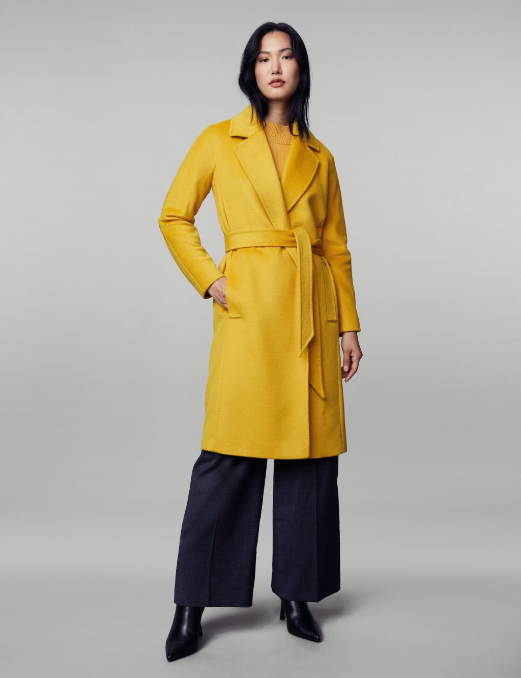 Pure Wool Belted Wrap Coat image 1