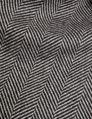 

JAEGER Womens Pure Wool Herringbone Coat - Black/White, Black/White
