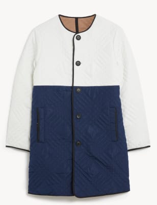

JAEGER Womens Checked Quilted Reversible Puffer Coat - Camel Mix, Camel Mix