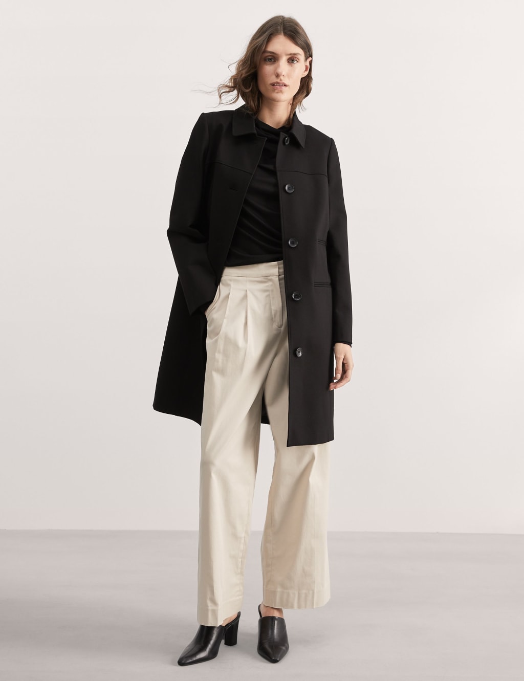 Women s Classic Collar Coats Jackets M S