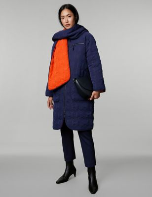 

JAEGER Womens Quilted Reversible Puffer Coat - Navy Mix, Navy Mix