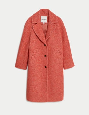 Herringbone Cocoon Coat with Wool
