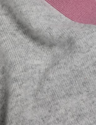 

JAEGER Cárdigan informal de lana con bloques de colorWomens - Grey Mix, Grey Mix