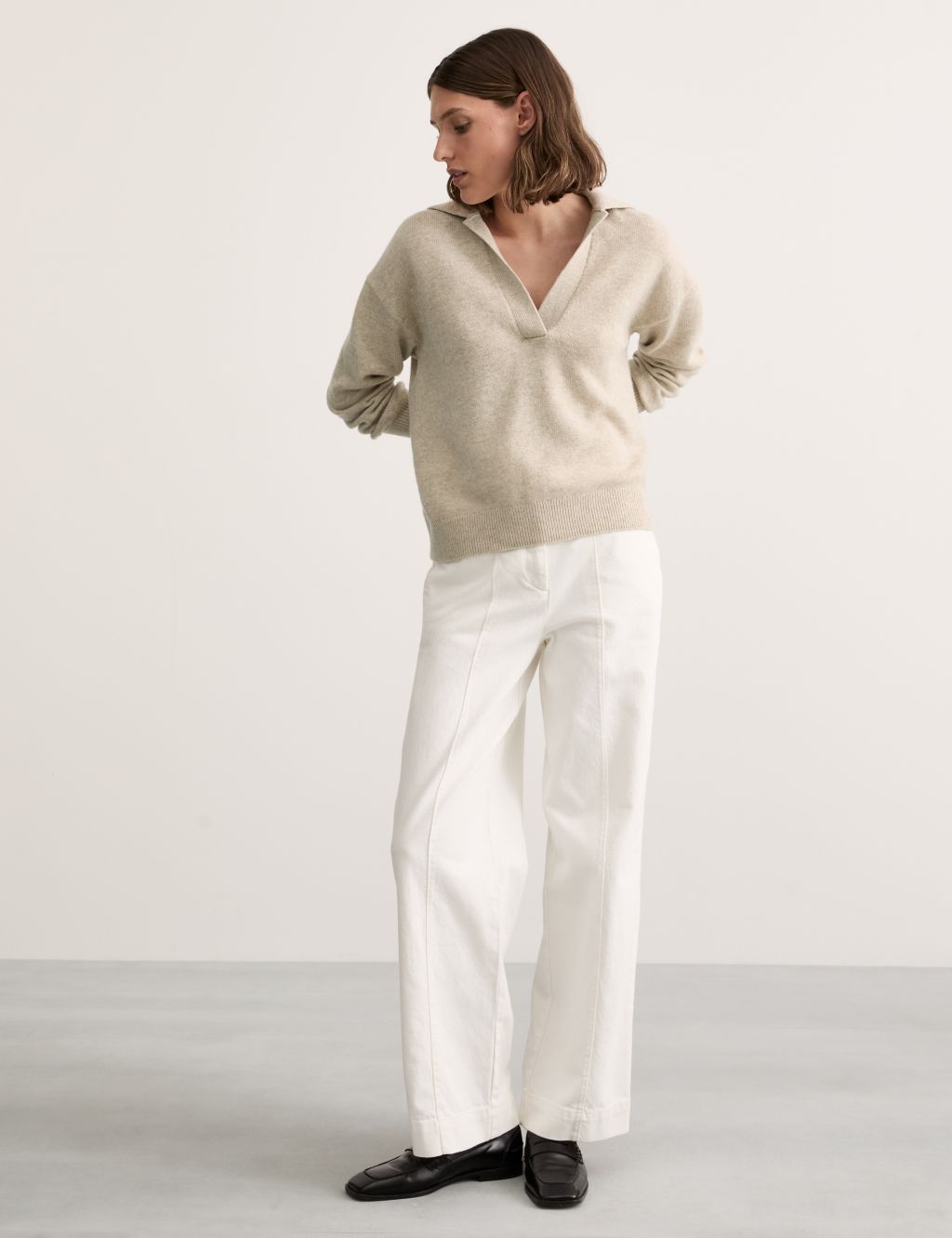 Wool Rich Collared Jumper with Cashmere