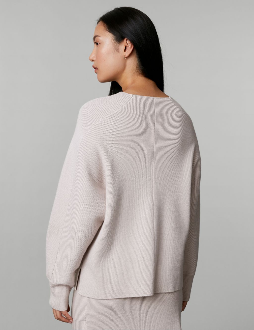 Merino Wool Rich Ribbed Funnel Neck Jumper image 6