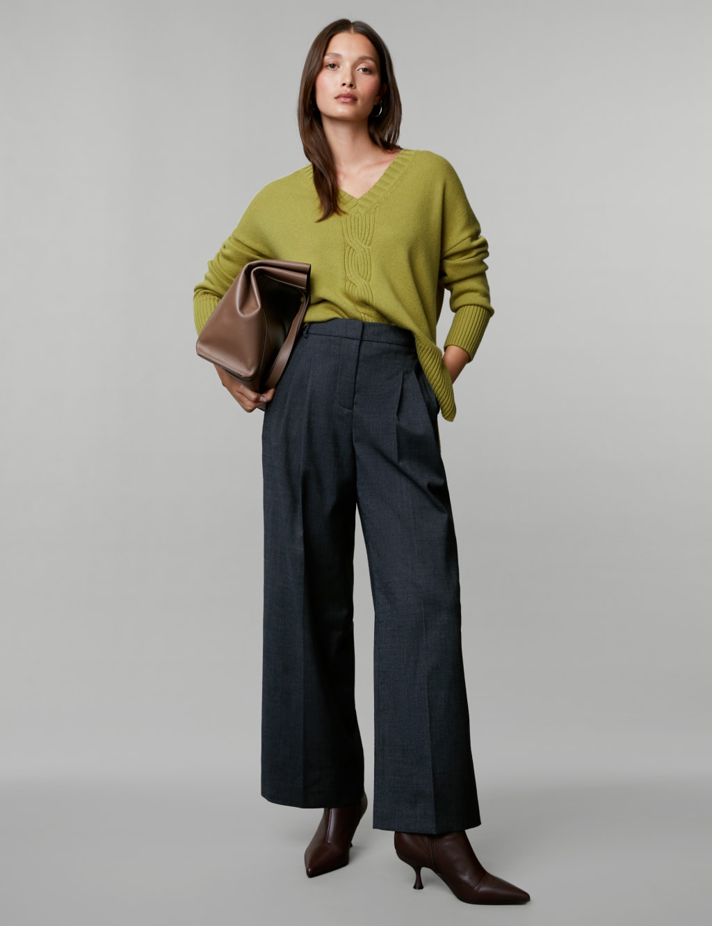 Wool Rich Cable Knit Jumper with Cashmere image 1