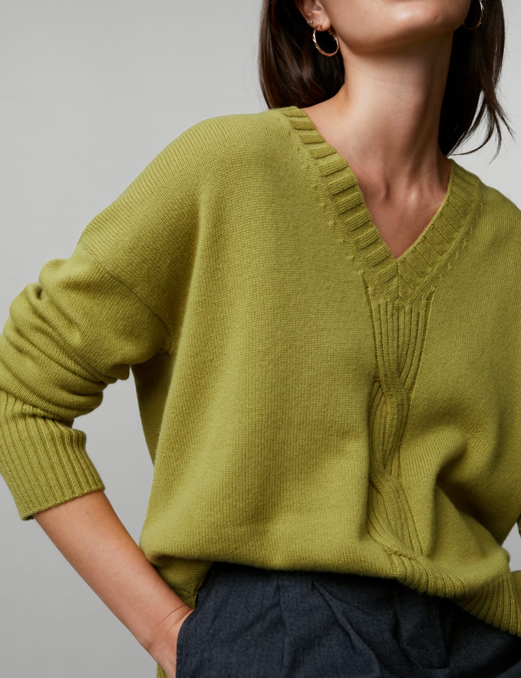 Wool Rich Cable Knit Jumper with Cashmere image 3