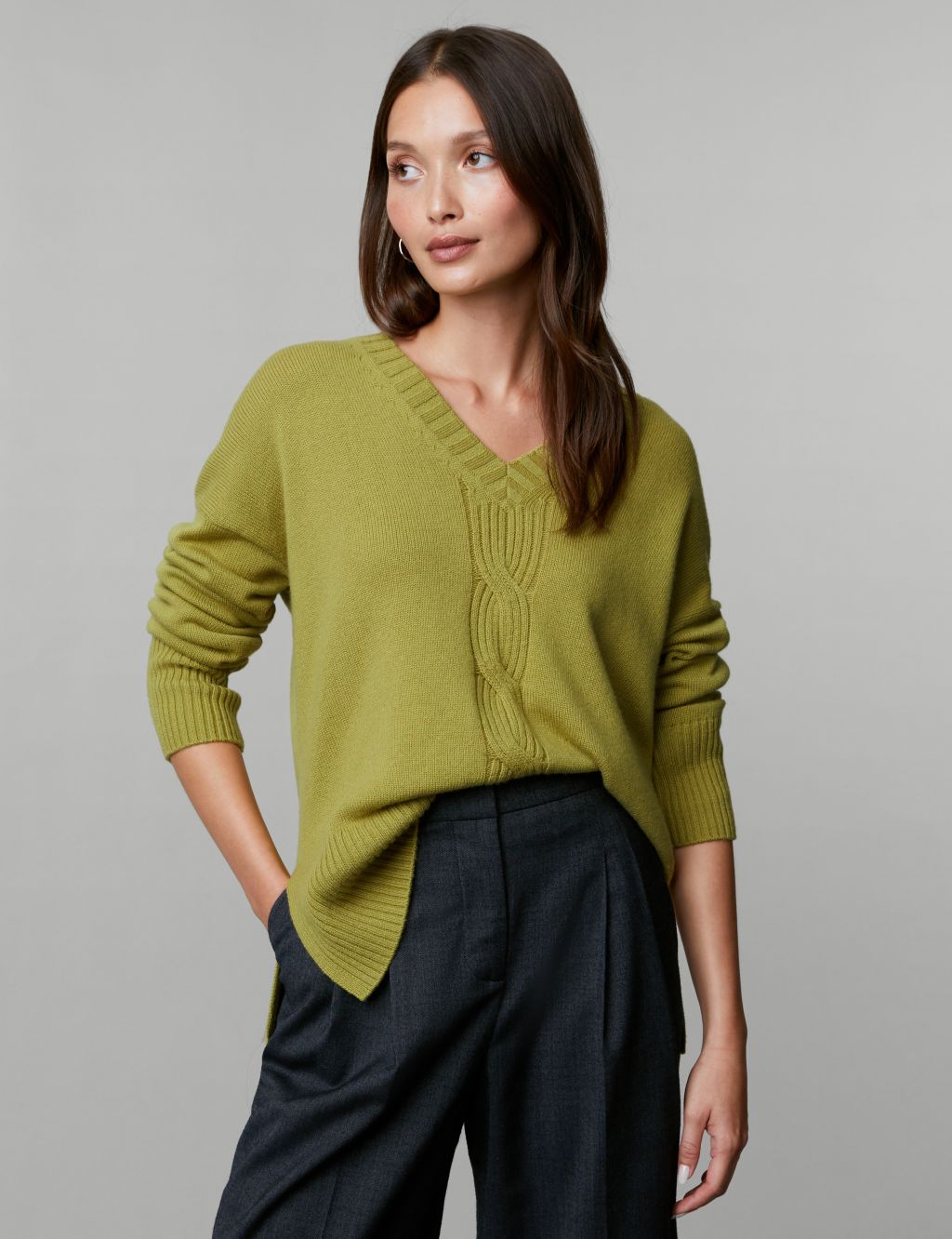 Wool Rich Cable Knit Jumper with Cashmere image 4