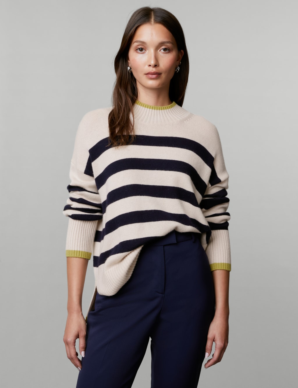 Wool Rich Striped Jumper with Cashmere image 4
