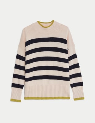 Wool Rich Striped Jumper with Cashmere
