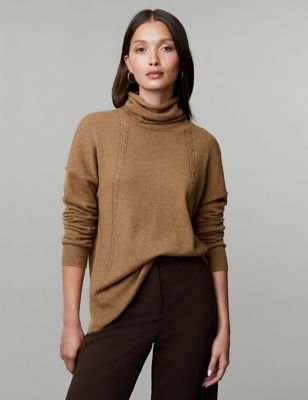 Wool Rich Cable Knit Jumper with Cashmere