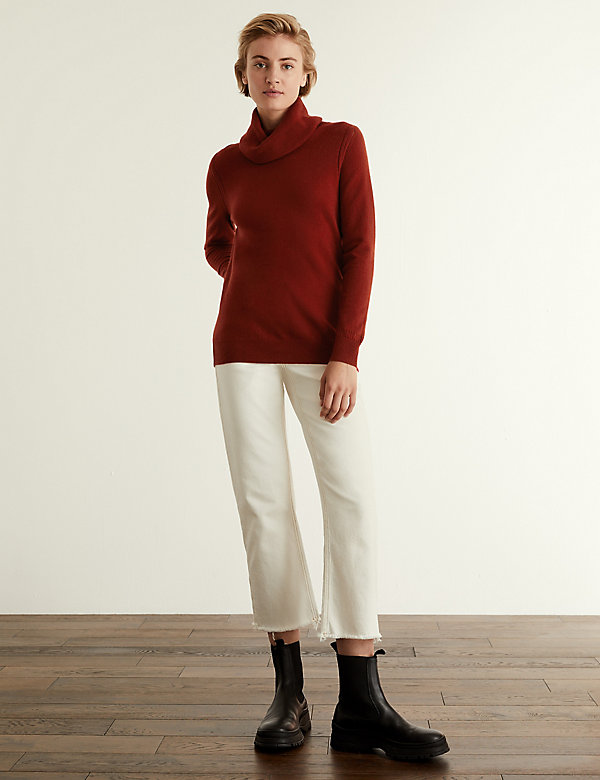 Pure Cashmere Cowl Neck Relaxed Jumper - FR