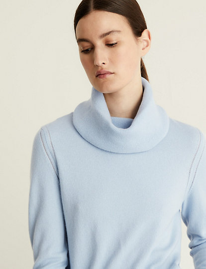 Pure Cashmere Cowl Neck Relaxed Jumper