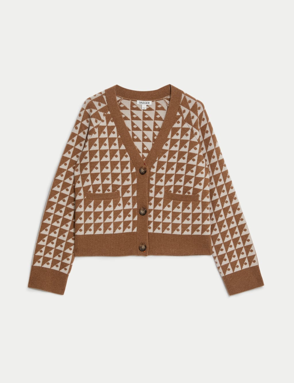 Wool Rich Geometric Cardigan with Cashmere image 2