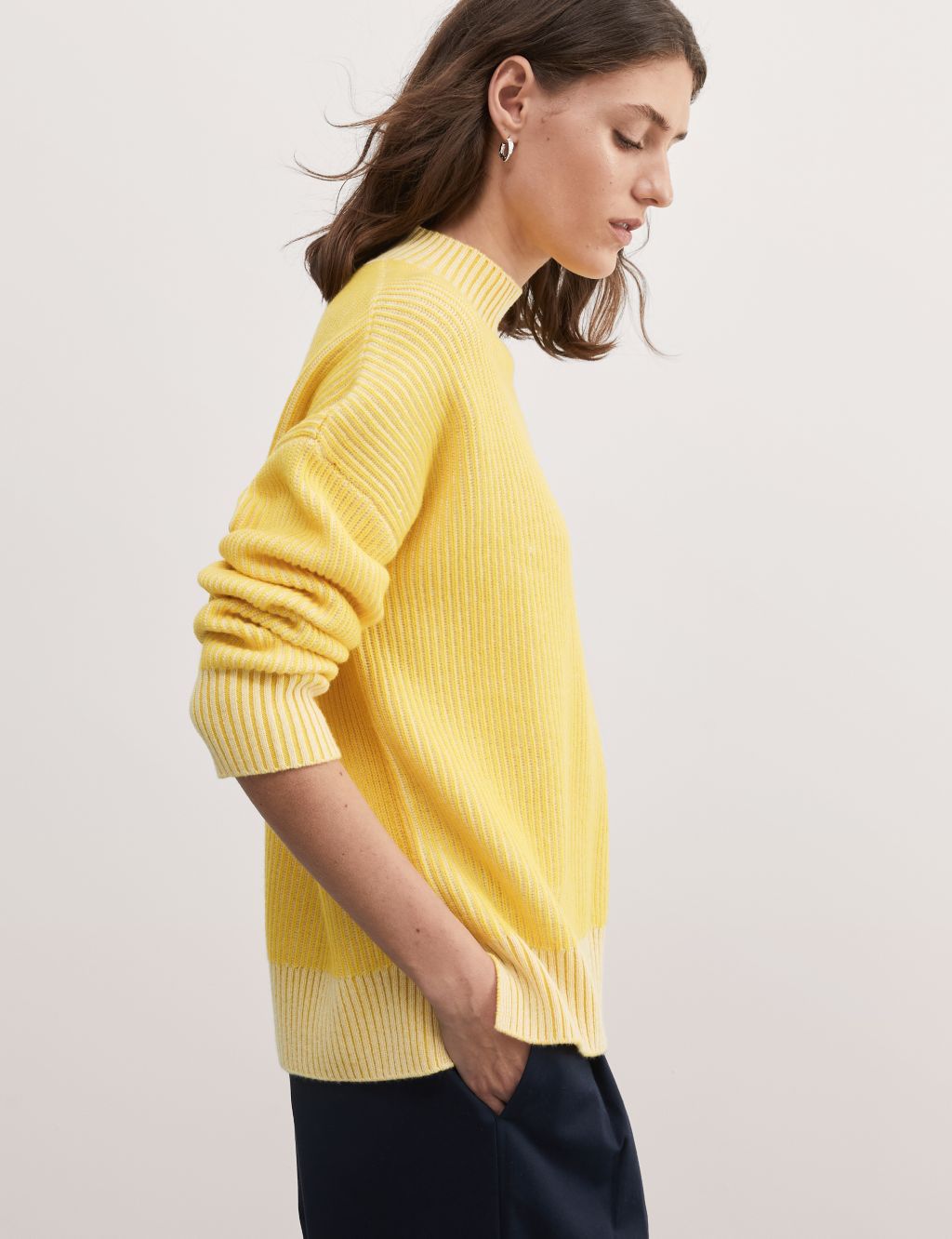 Wool Rich Ribbed Jumper with Cashmere image 1