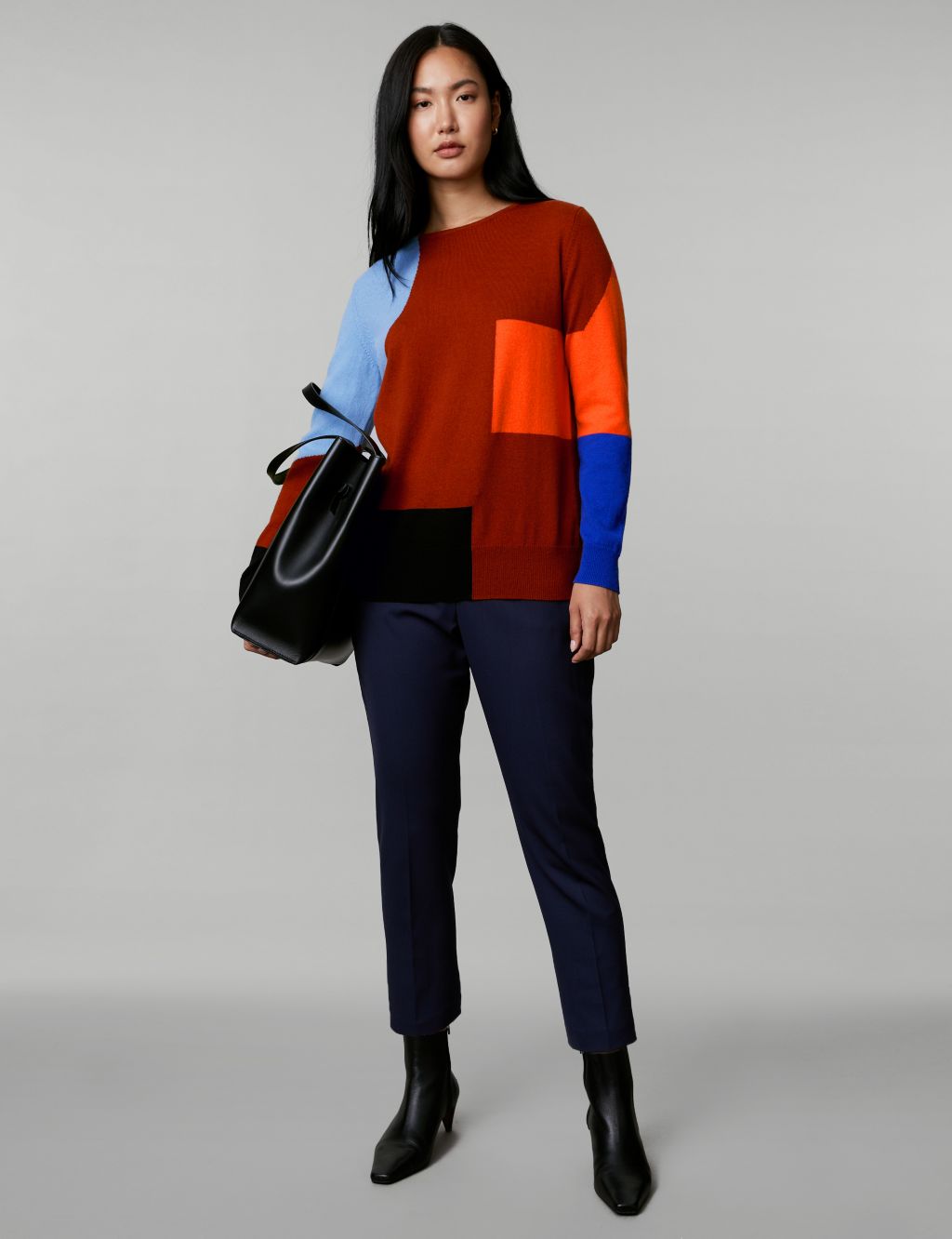 Wool Rich Colour Block Jumper with Cashmere image 3