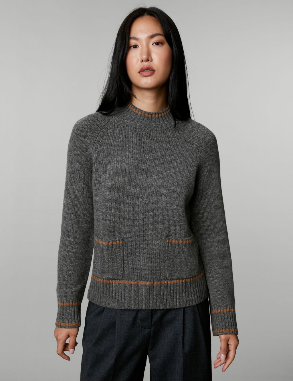 Wool Rich Funnel Neck Jumper with Cashmere image 4
