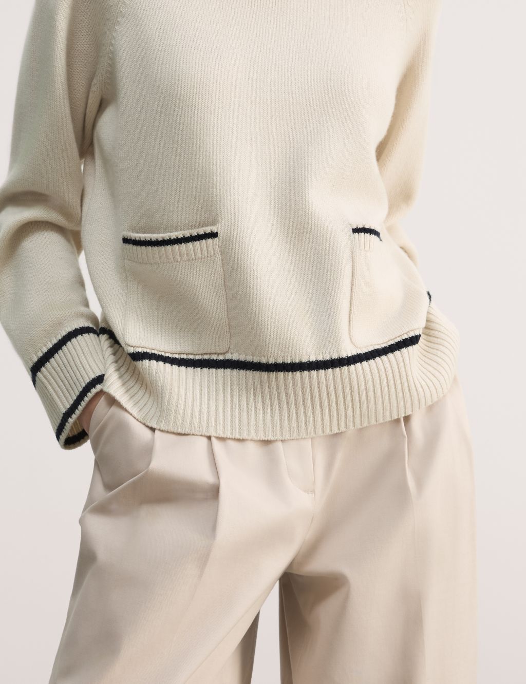 Wool Rich Funnel Neck Jumper with Cashmere image 4