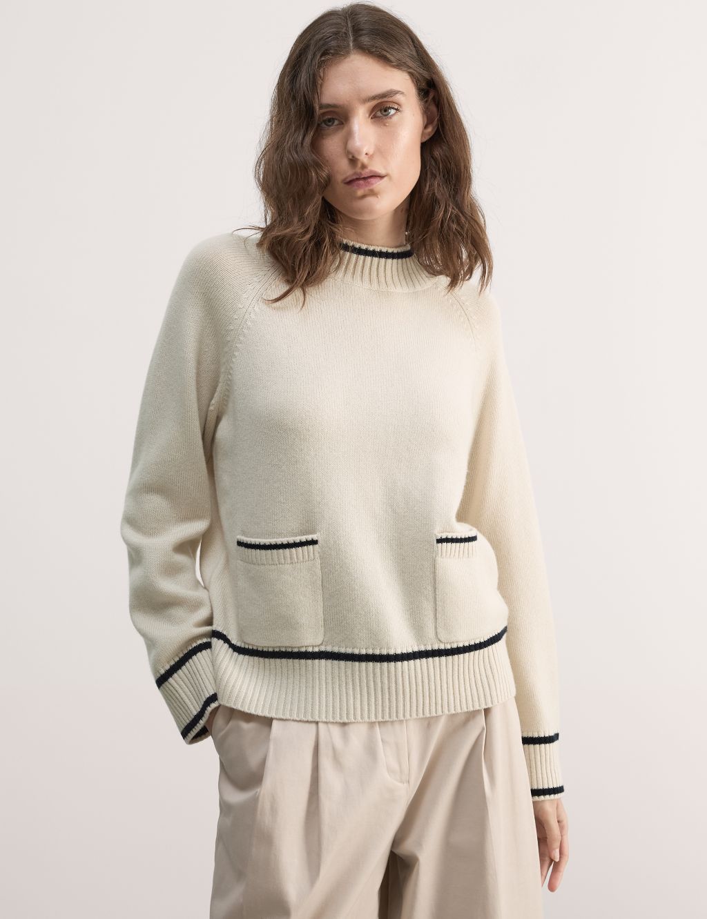 Wool Rich Funnel Neck Jumper with Cashmere image 5