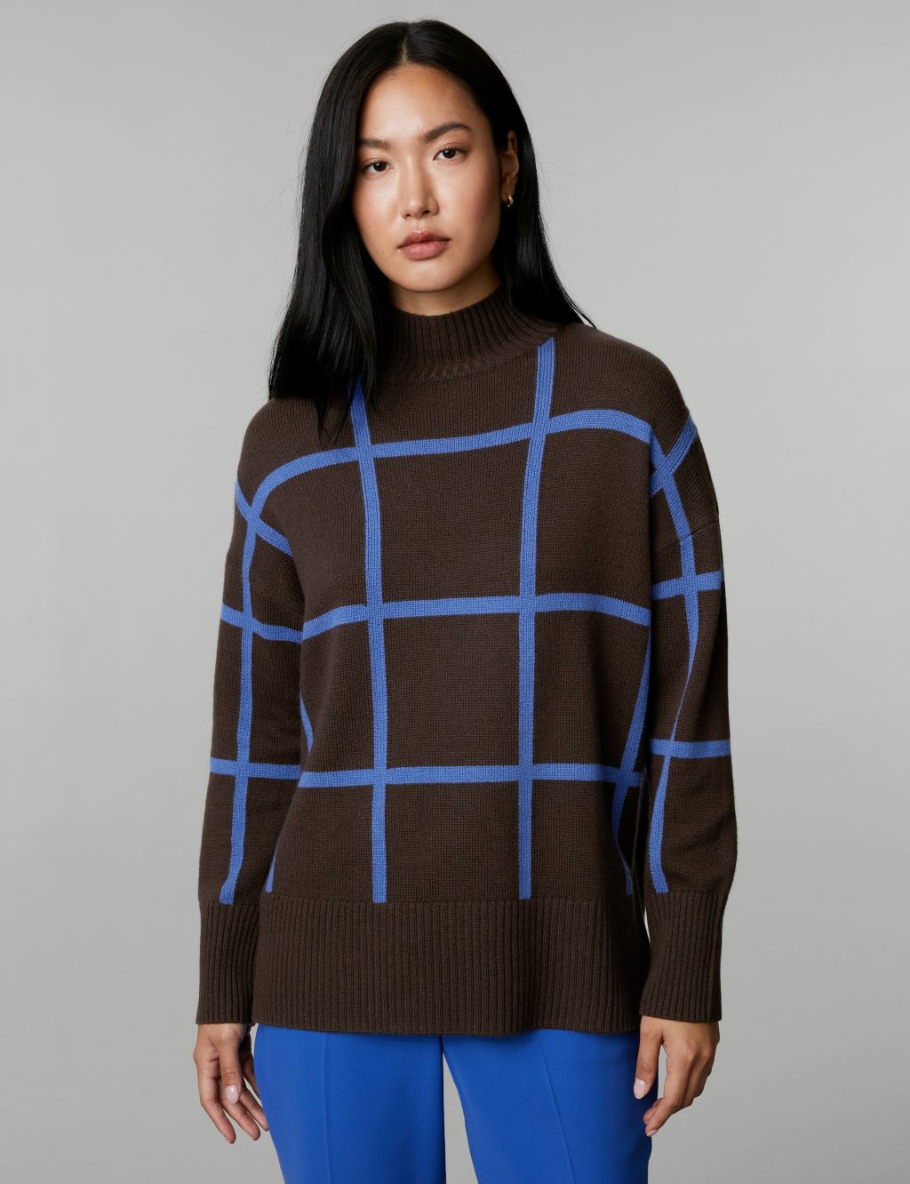 Wool Rich Checked Jumper with Cashmere image 4