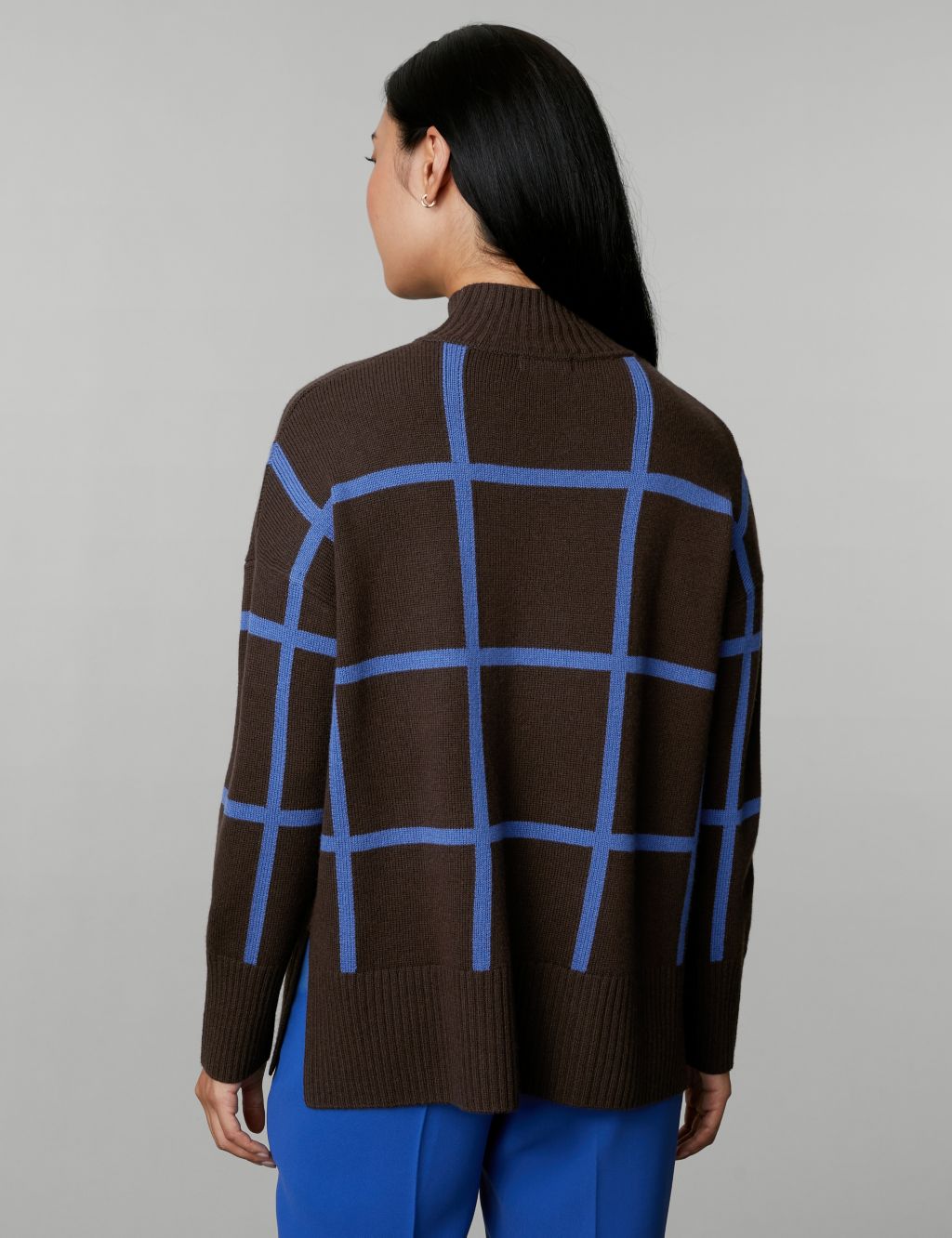 Wool Rich Checked Jumper with Cashmere image 5