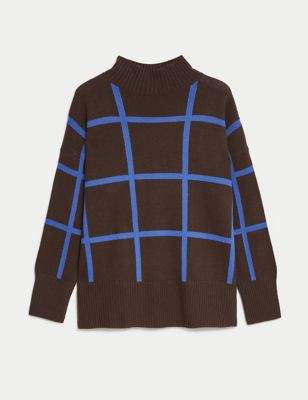 Wool Rich Checked Jumper with Cashmere