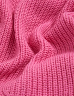 

JAEGER Womens Pure Merino Wool Roll Neck Jumper - Pink, Pink