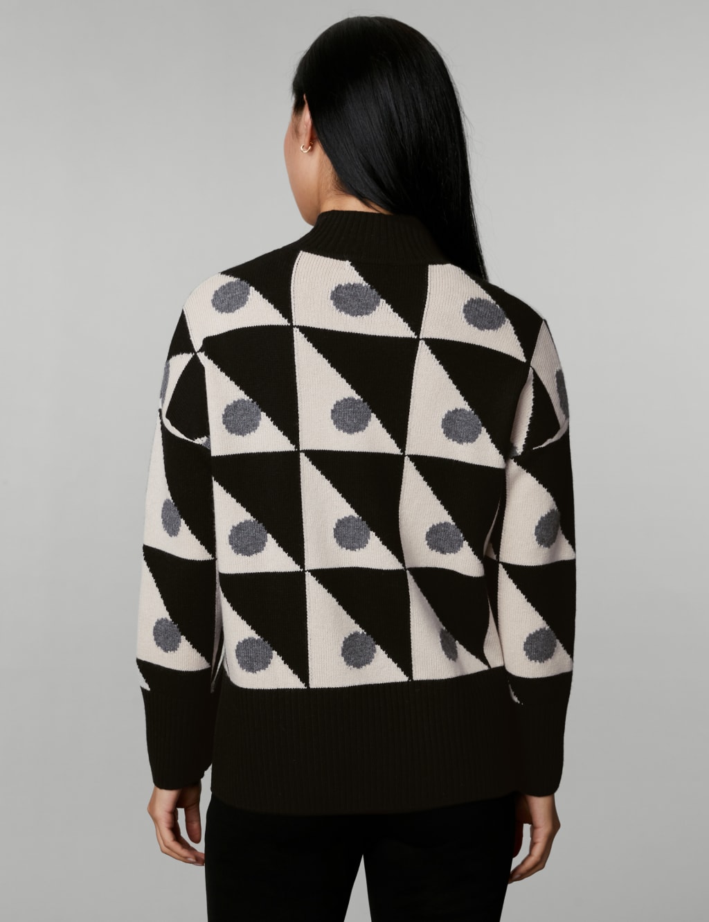 Wool Rich Geometric Jumper with Cashmere image 5