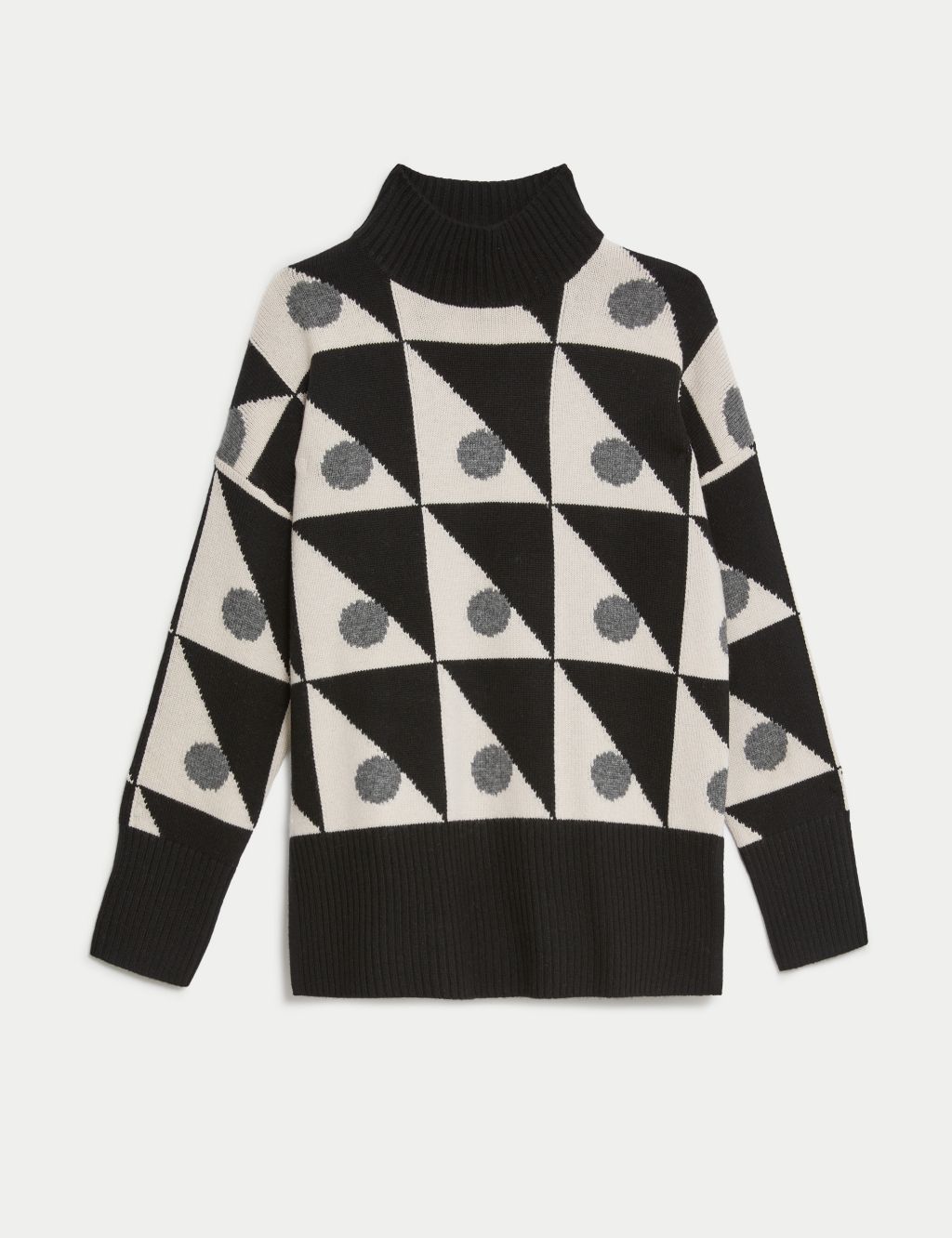 Wool Rich Geometric Jumper with Cashmere image 2