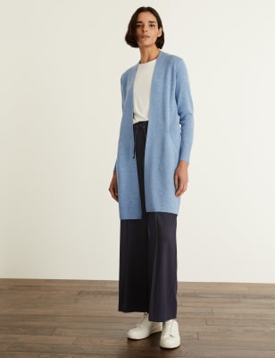 

JAEGER Womens Pure Wool Longline Cardigan - Blue, Blue